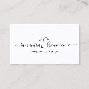 Cartão De Visita logotipo de touca de chef de pastelaria de padaria