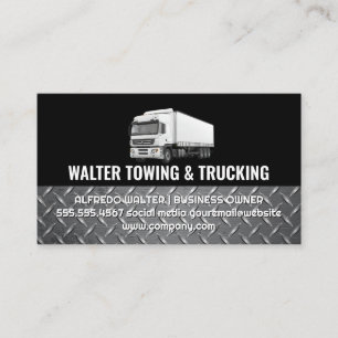 Cartão De Visita Logotipo de Transporte Branco Acessórios de Aço