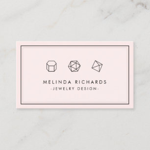 Cartão De Visita Logotipo de Trio de Gemstone Moderno - Cor-de-rosa