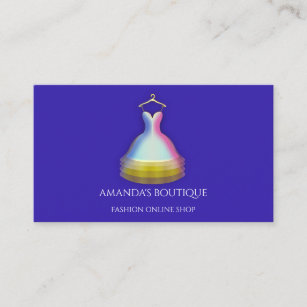 Cartão De Visita Logotipo de vestimenta Boutique Evento Dourado Mar