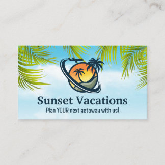 Cartão De Visita Logotipo de viagem Vacinação | Tema tropical