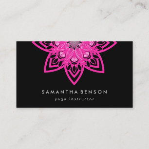 Cartão De Visita Logotipo de Yoga Flor de Lótus Elegante