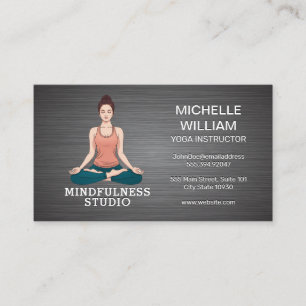 Cartão De Visita Logotipo de Yoga Minimalista Saúde Fitness