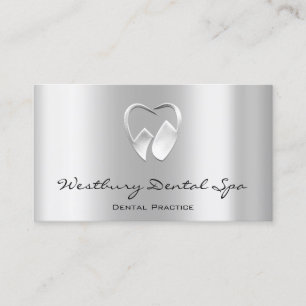 Cartão De Visita Logotipo Dental Studio Smile Cinza de prata