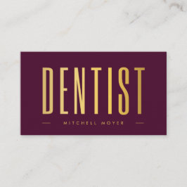 Cartão De Visita Logotipo Dentista Dentista Dentista Burgundy e Dou
