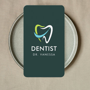 Cartão De Visita Logotipo Dentista Profissional Dentista Código Qr 