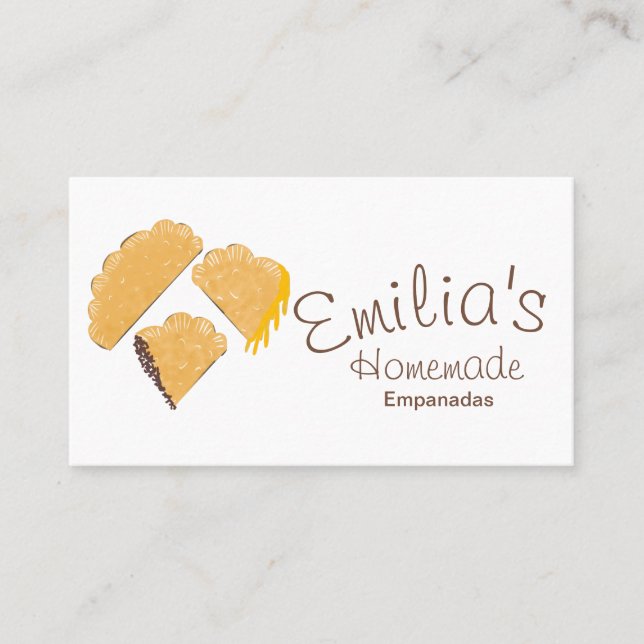 Cartão De Visita Logotipo desenhado para as empresas Empanadas case (Frente)