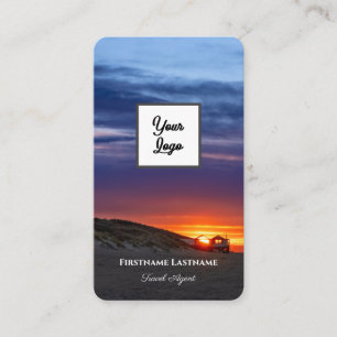Cartão De Visita Logotipo do agente de viagem do sunset de praia ma