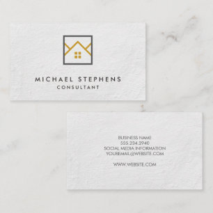 Cartão De Visita Logotipo do agente imobiliário   Textura de pared