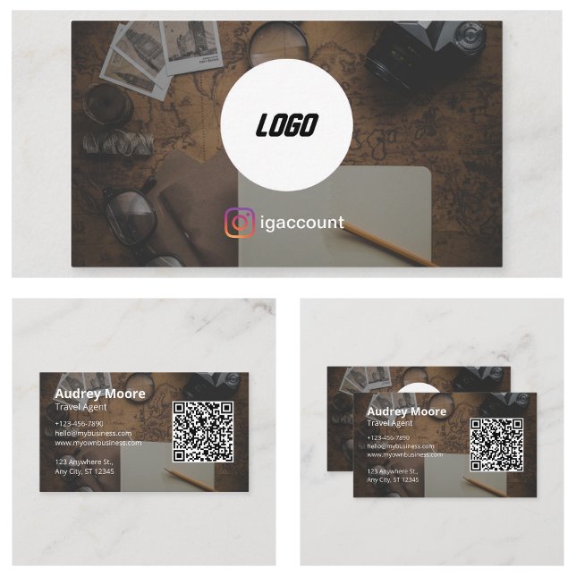 Cartão De Visita Logotipo do agente viagem (Travel Agent Logo Business Cards)