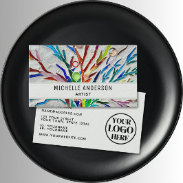 Cartão De Visita Logotipo do artista colorido