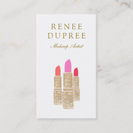 Cartão De Visita Logotipo do Batom para Sequência Artista Makeup