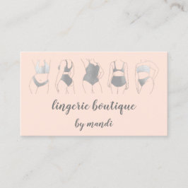 Cartão De Visita Logotipo do Body Care Código QR Bikini Compra Cinz