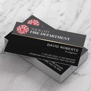 Cartão De Visita Logotipo do Bombeiro Profissional