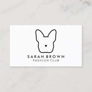 Cartão De Visita Logotipo do Bulldog Francês Frenchies