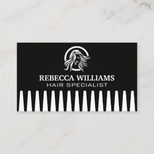 Cartão De Visita Logotipo do cabelo   Antecedentes Comb