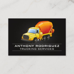 Cartão De Visita Logotipo do Caminhão Cement   Veículo de constru