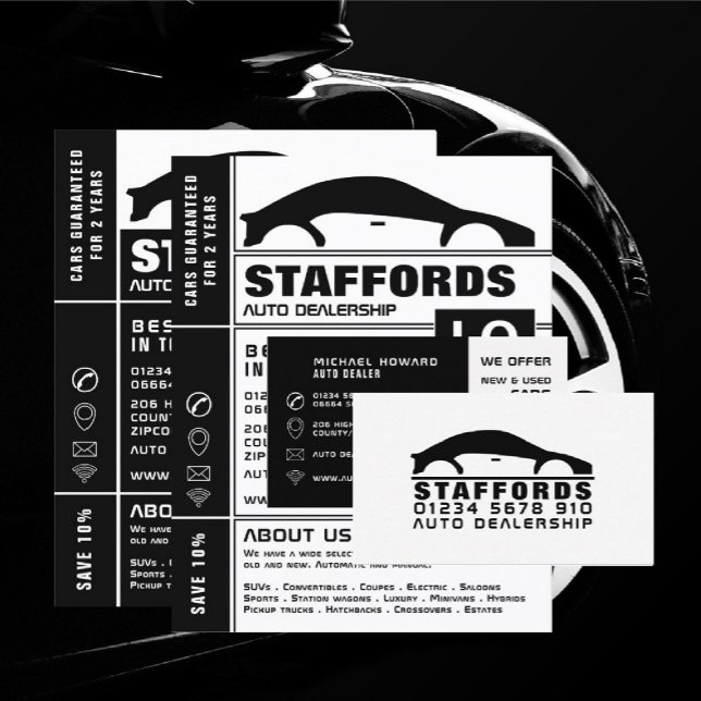 Cartão De Visita Logotipo do carro, distribuidor automático (Criador carregado)