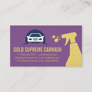 Cartão De Visita Logotipo do carro Limpeza por pulverização