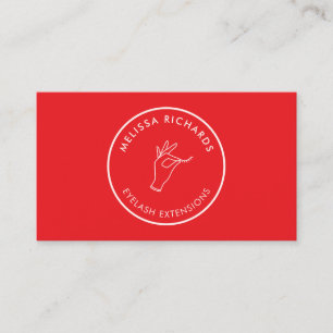 Cartão De Visita Logotipo do círculo de Mão e Lashes Minimizados, V