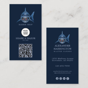 Cartão De Visita Logotipo do Código Qr da Loja de Cabeleireiro Mode
