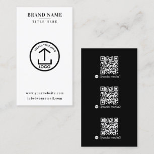 Cartão De Visita Logotipo do Código QR de Contato Digital Modern Es