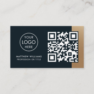 Cartão De Visita Logotipo do Código QR Profissional de Construção M