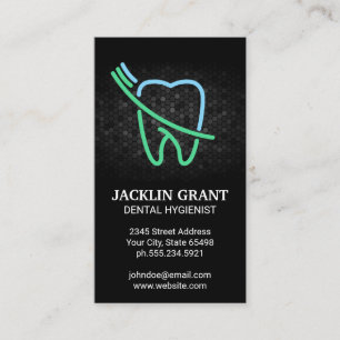 Cartão De Visita Logotipo do dente e do pincel
