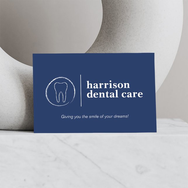 Cartão De Visita Logotipo do desenho dos dentes Dentista azul (Criador carregado)