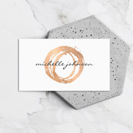 Cartão De Visita Logotipo do Designer de Círculos Pintados Dourado