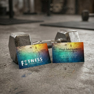 Cartão De Visita Logotipo do Dumbbell de Texto Negrito do Treinador