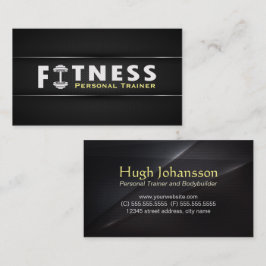 Cartão De Visita Logotipo do Dumbbell de Texto Negrito do Treinador