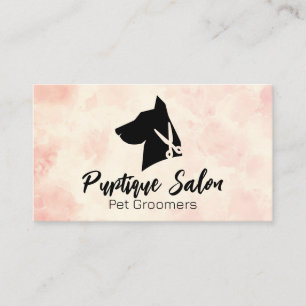 Cartão De Visita Logotipo do grupo de cães   Tesoura Salon