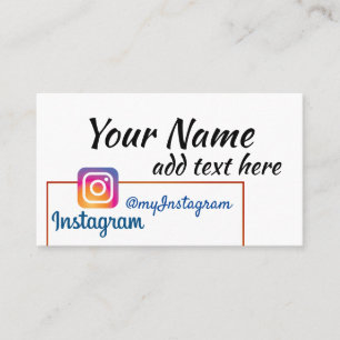 Cartão De Visita Logotipo do Instagram e foto de qualquer tipo