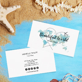 Cartão De Visita Logotipo do Map Mundial do Viagem Blog da Agência 