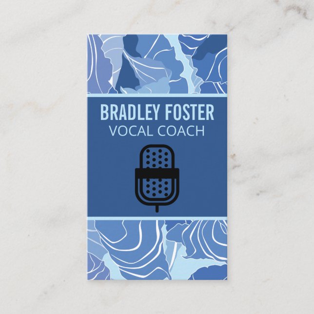 Cartão De Visita Logotipo do microfone | Cantora (Frente)