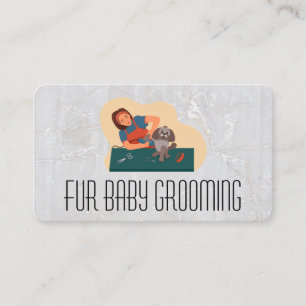 Cartão De Visita Logotipo do Modern Dog Tesoura Cuidados com An