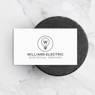 Cartão De Visita LOGOTIPO do MONOGRAMA da AMPOLA no BRANCO para