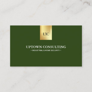 Cartão De Visita Logotipo do Monograma Profissional em Verde Escuro