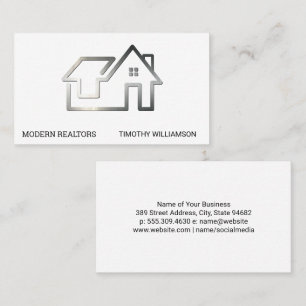 Cartão De Visita Logotipo do Na moda Real Estate