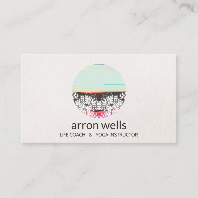 Cartão De Visita Logotipo do nascer do sol para artes holísticas e  (Frente)