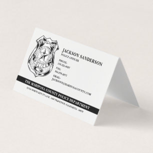 Cartão De Visita Logotipo do Oficial do Departamento de Polícia