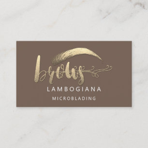 Cartão De Visita Logotipo do Ouro Broad Microblading Social Media B