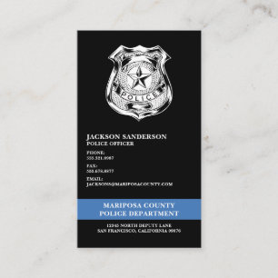 Cartão De Visita Logotipo do Polícia Oficial do Departamento de Pol