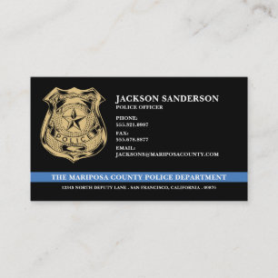 Cartão De Visita Logotipo do Polícia Oficial do Departamento de Pol