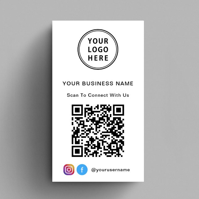 Cartão De Visita Logotipo do promocional Código QR (Capture attention, make connections, and leave a lasting impression with our modern QR business card)