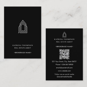 Cartão De Visita Logotipo do Realtor do Agente Imobiliário Moderno