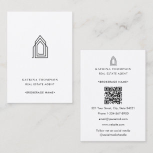 Cartão De Visita Logotipo do Realtor do Agente Imobiliário Moderno
