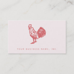 Cartão De Visita Logotipo do Red Rooster Farmhouse Bistro