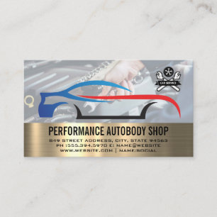 Cartão De Visita Logotipo do serviço de carro   Funcionamento mec